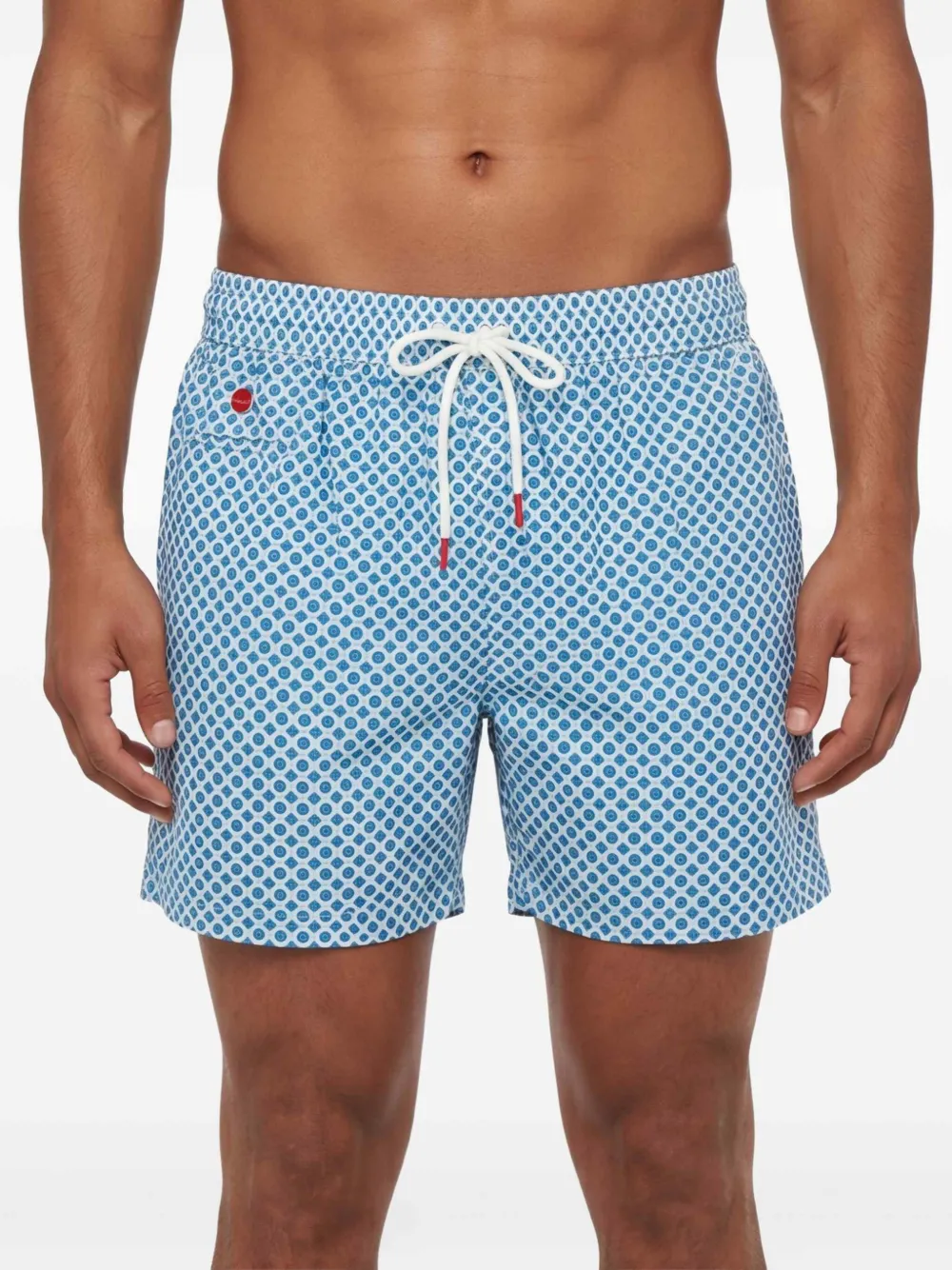 Kiton Zwembroek met geometrische print Wit