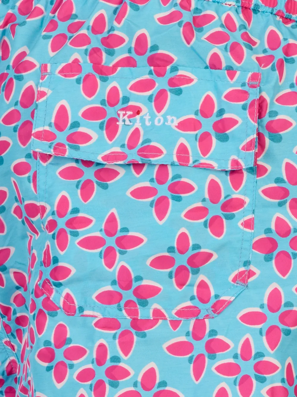 Kiton Zwembroek met geometrische print Blauw