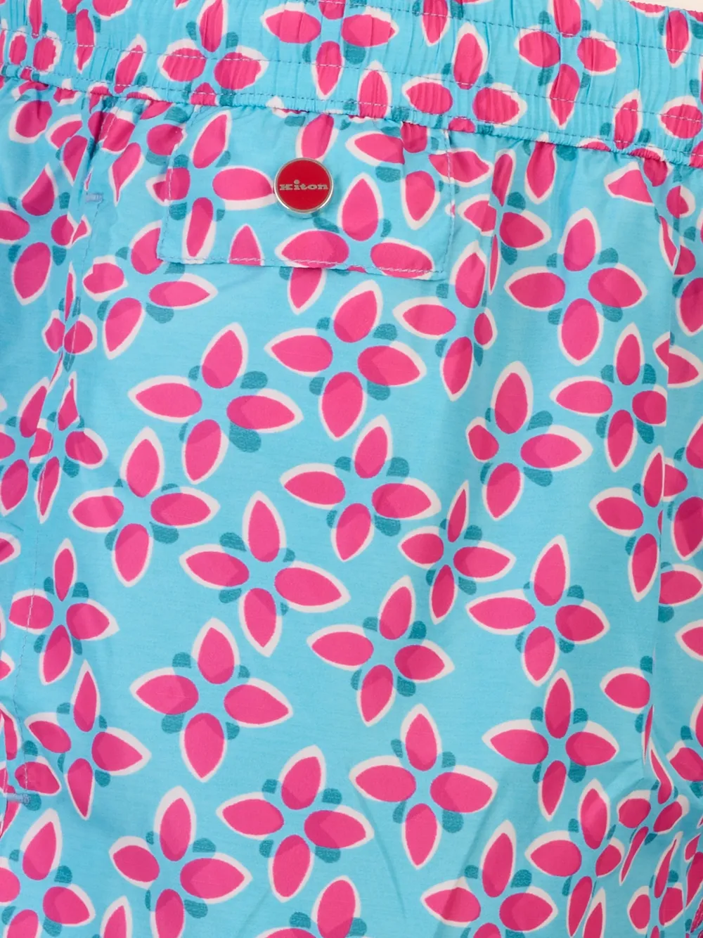 Kiton Zwembroek met geometrische print Blauw