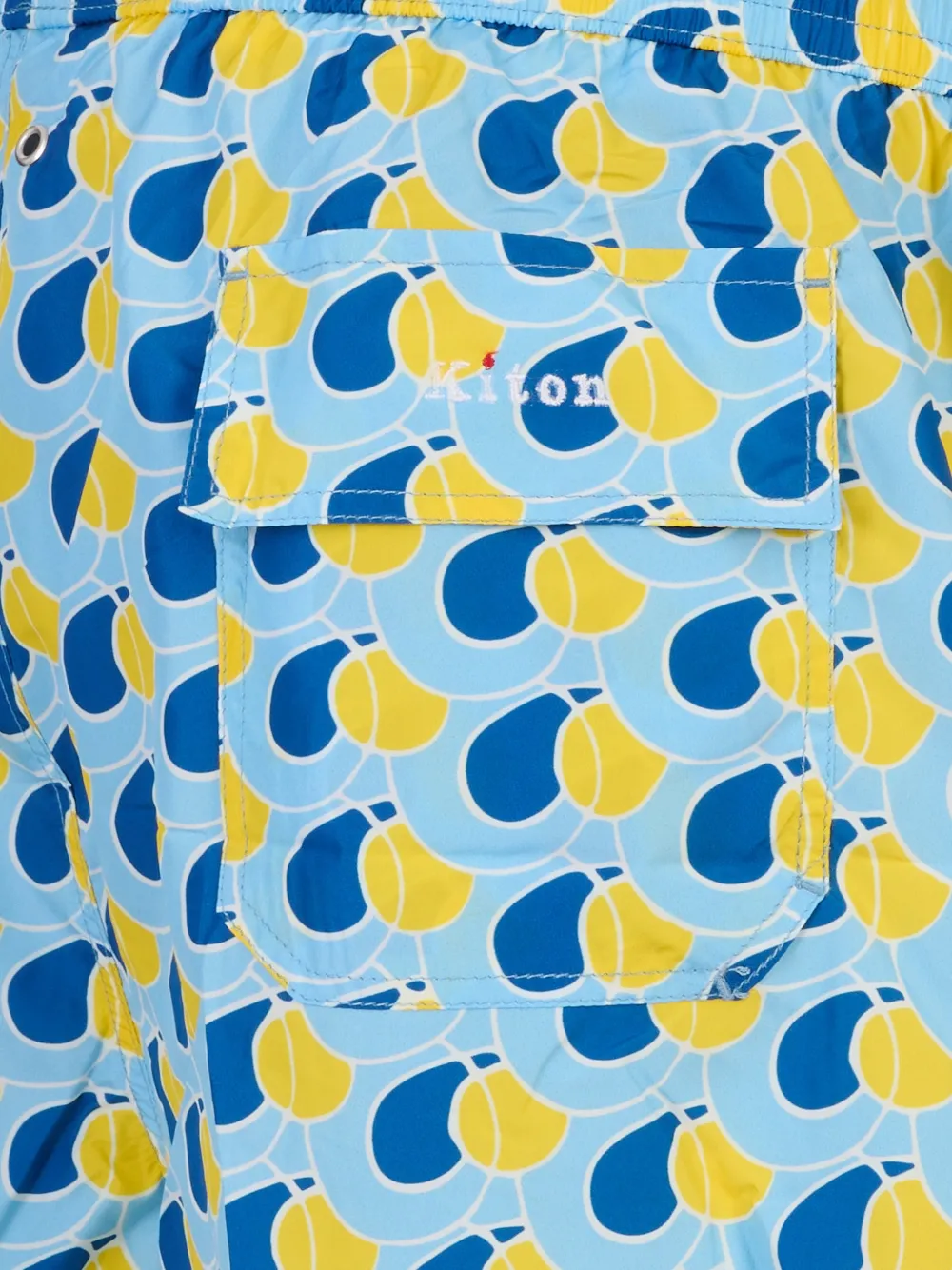 Kiton Zwembroek met abstracte print Blauw