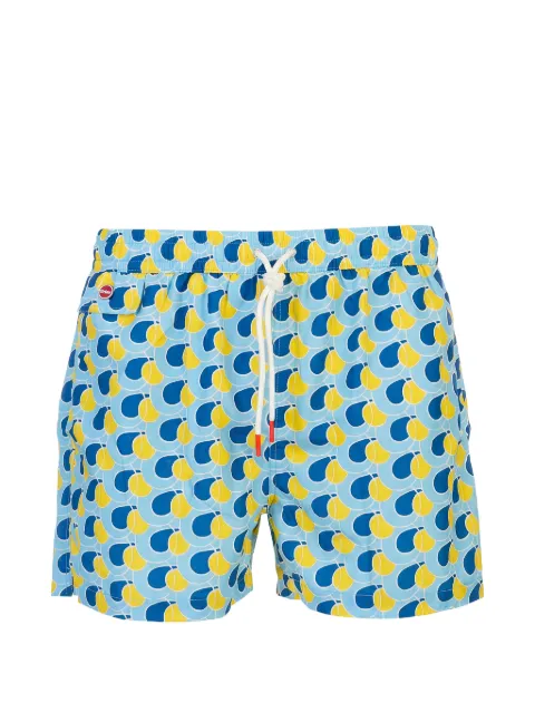 Kiton abstract-print swim shorts