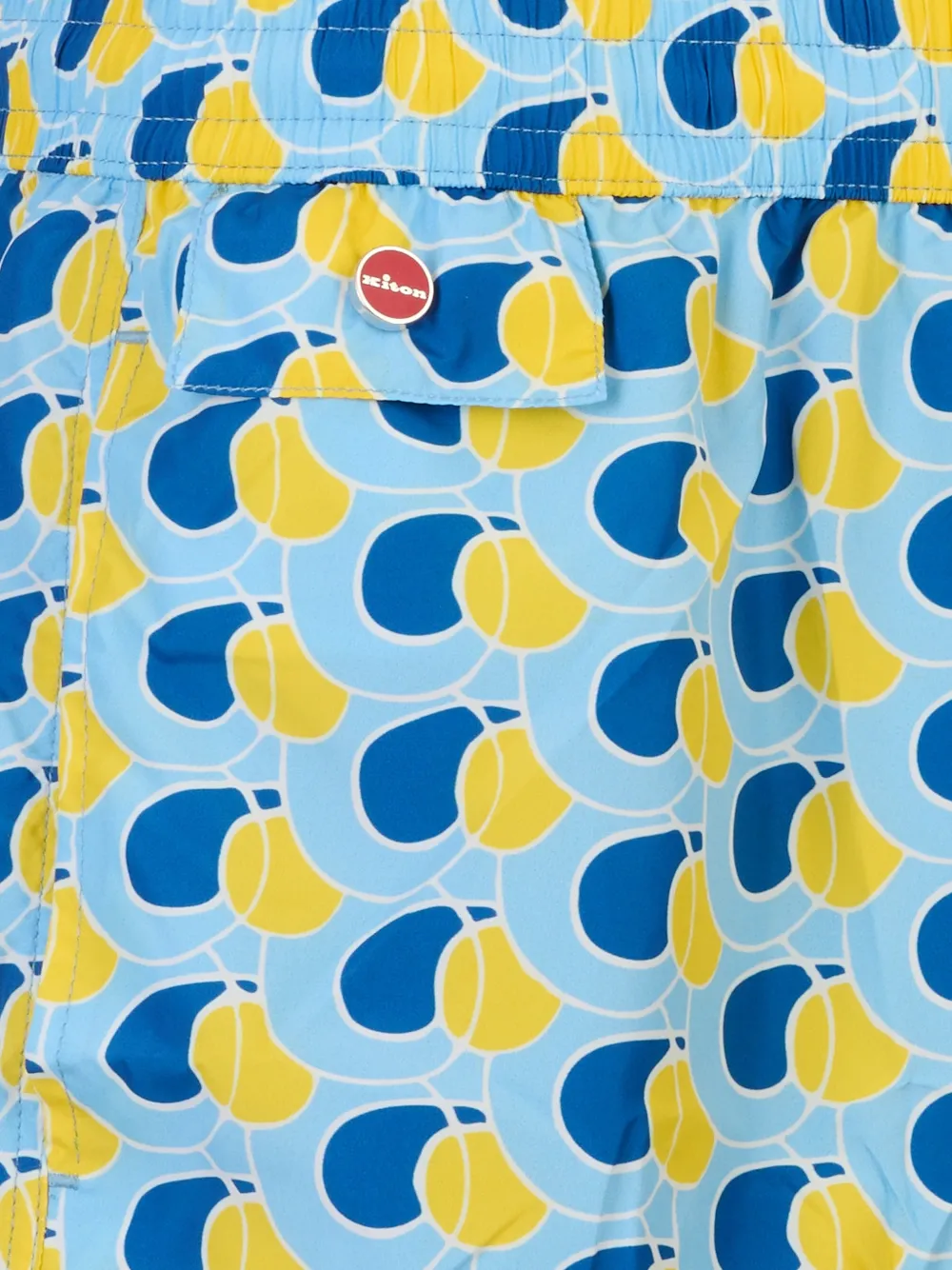 Kiton Zwembroek met abstracte print Blauw