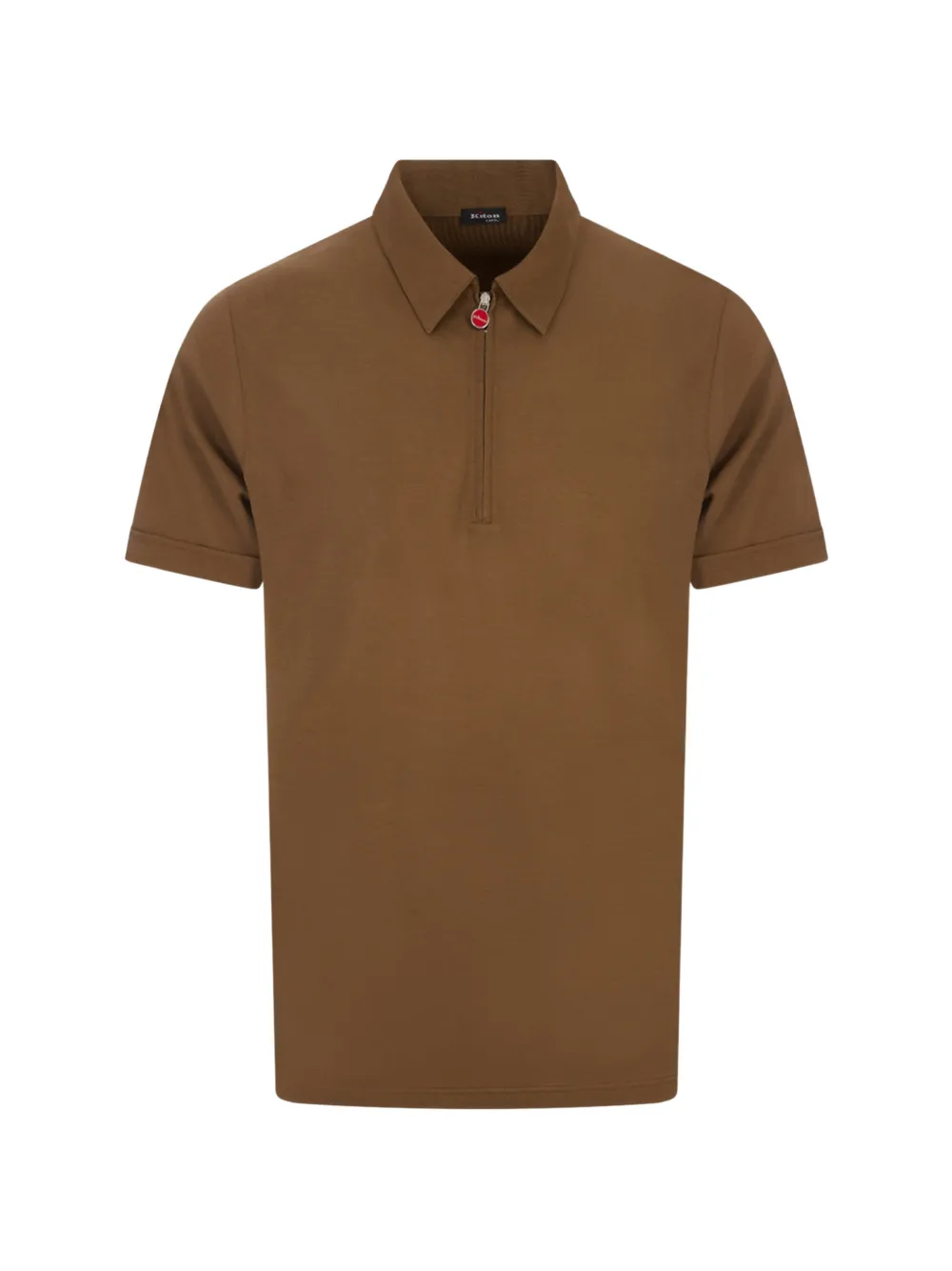 Kiton zip-up piqué polo shirt - Marrone