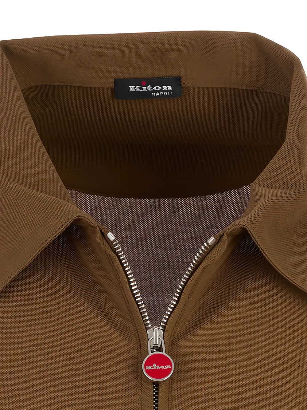 Kiton Poloshirt met rits Bruin