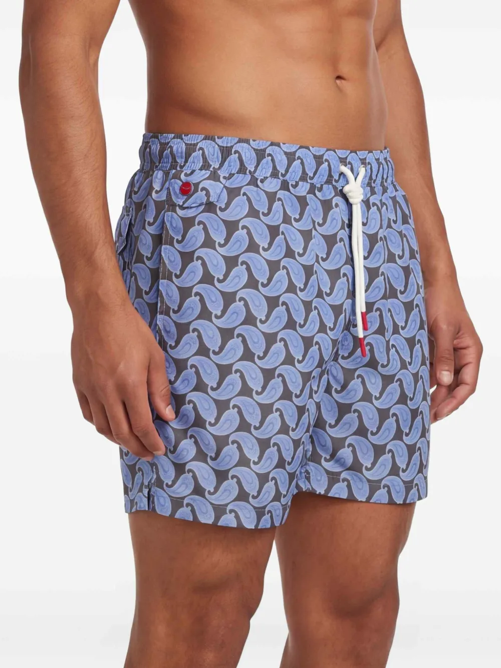 Kiton Zwembroek met paisley-print Grijs