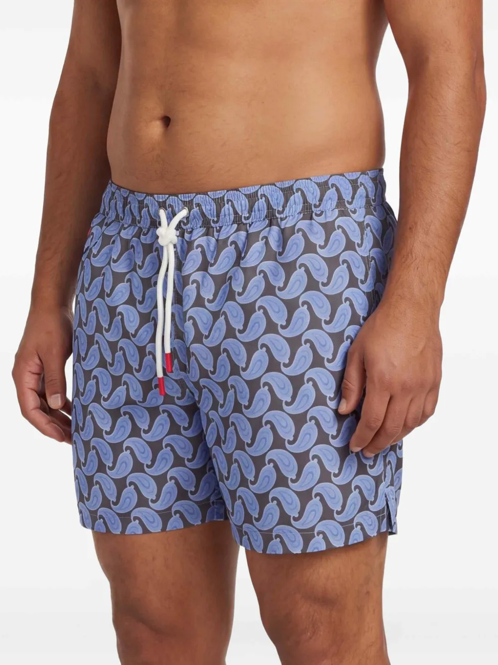 Kiton Zwembroek met paisley-print Grijs