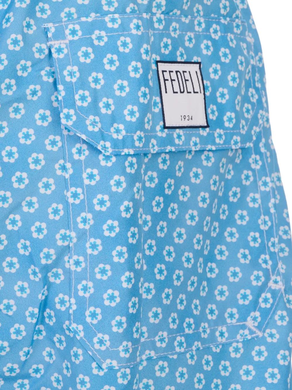 Fedeli Zwembroek met bloemenprint Blauw