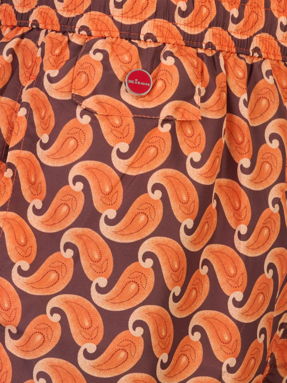 Kiton Zwembroek met paisley-print Bruin
