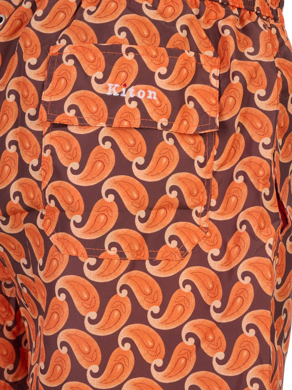 Kiton Zwembroek met paisley-print Bruin