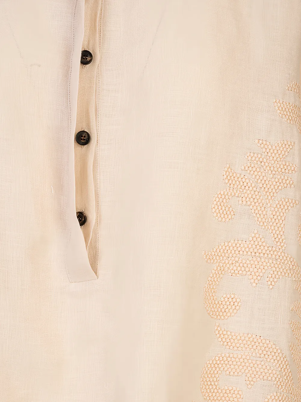  Kiton Blusa Con Bordado - Neutro 