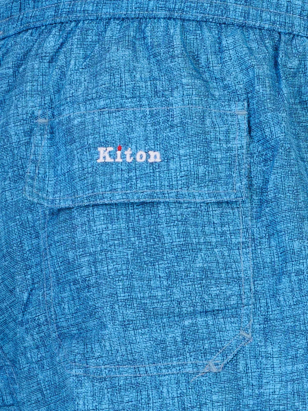 Kiton Zwembroek met kruispatch-print Blauw