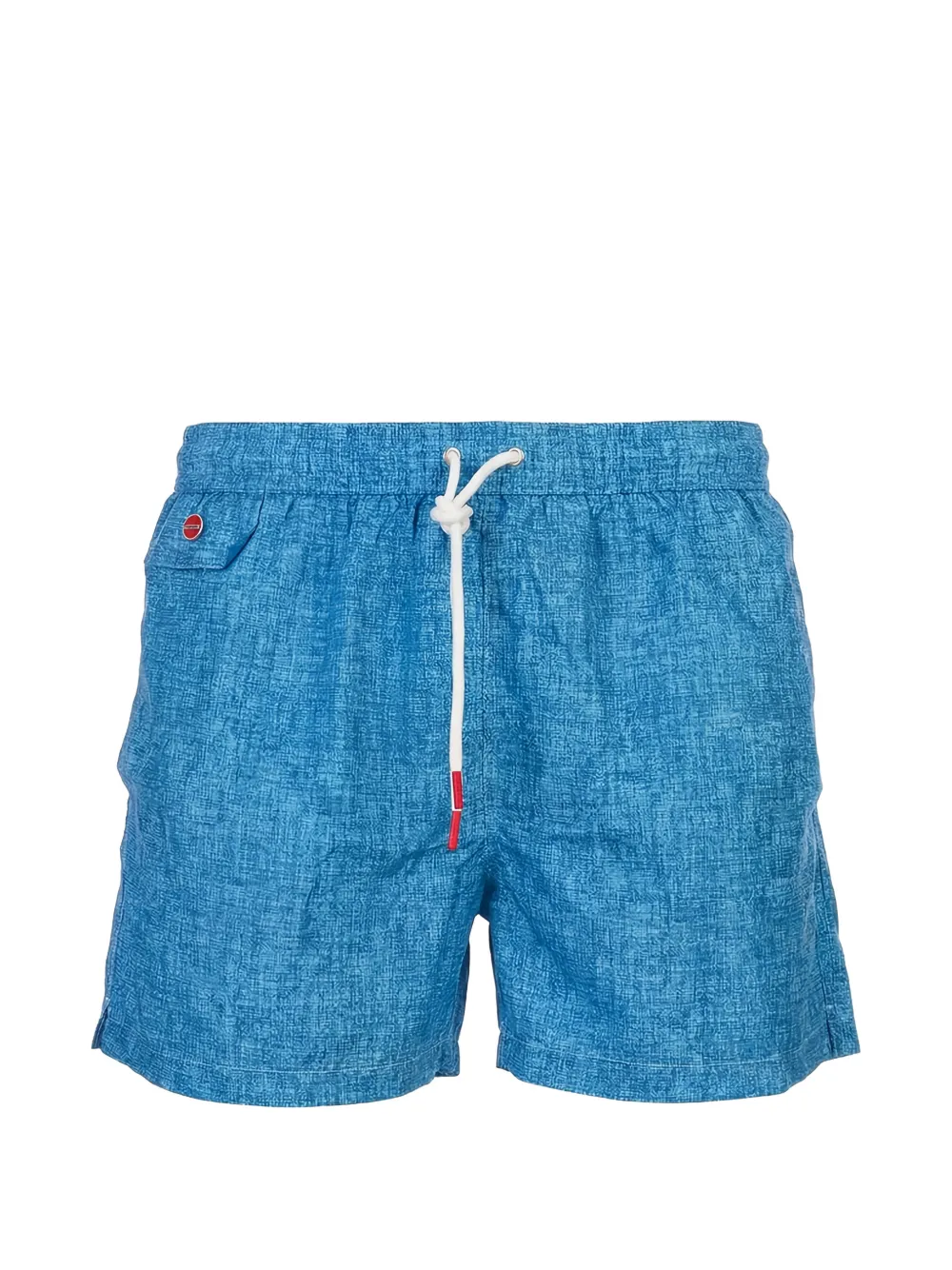 Kiton crosshatch-print swim shorts - Blu