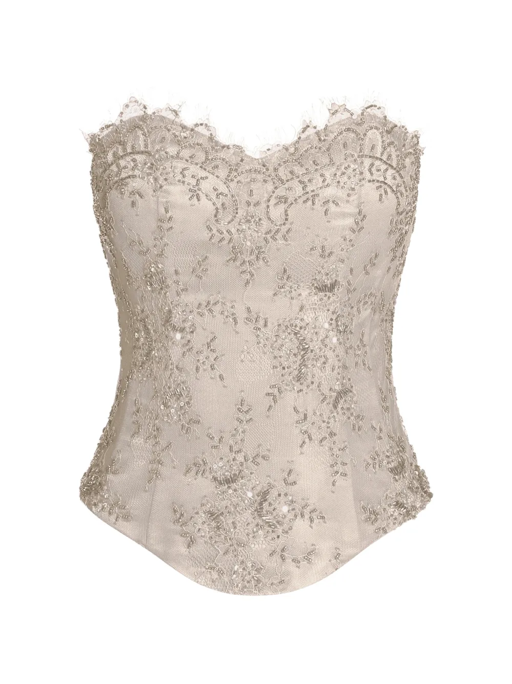 ALEXIA & ANTONIA embellished lace corset - Toni neutri
