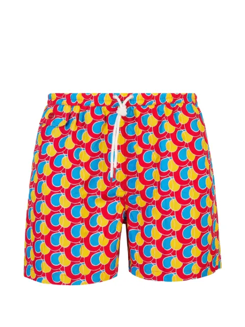 Kiton geometric-print swim shorts
