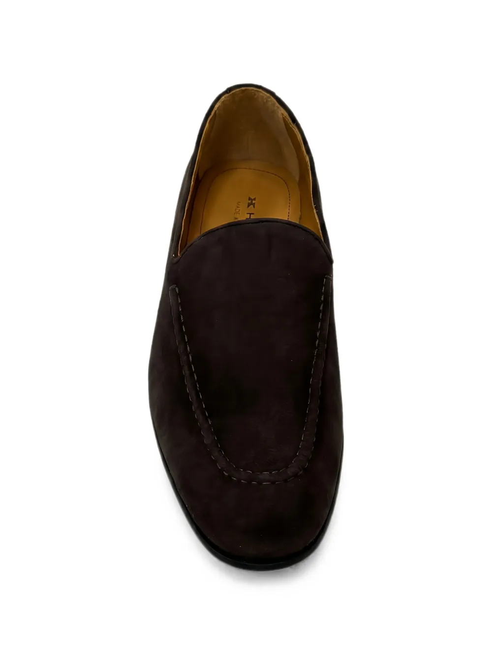 Kiton suede almond-toe loafers Bruin