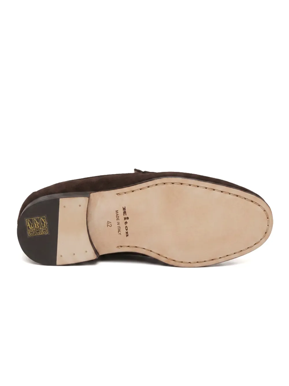 Kiton suede almond-toe loafers Bruin