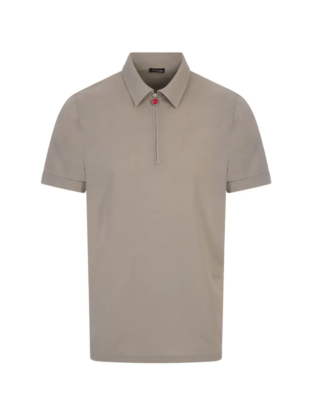Kiton quarter-zip short-sleeve polo shirt - Nude