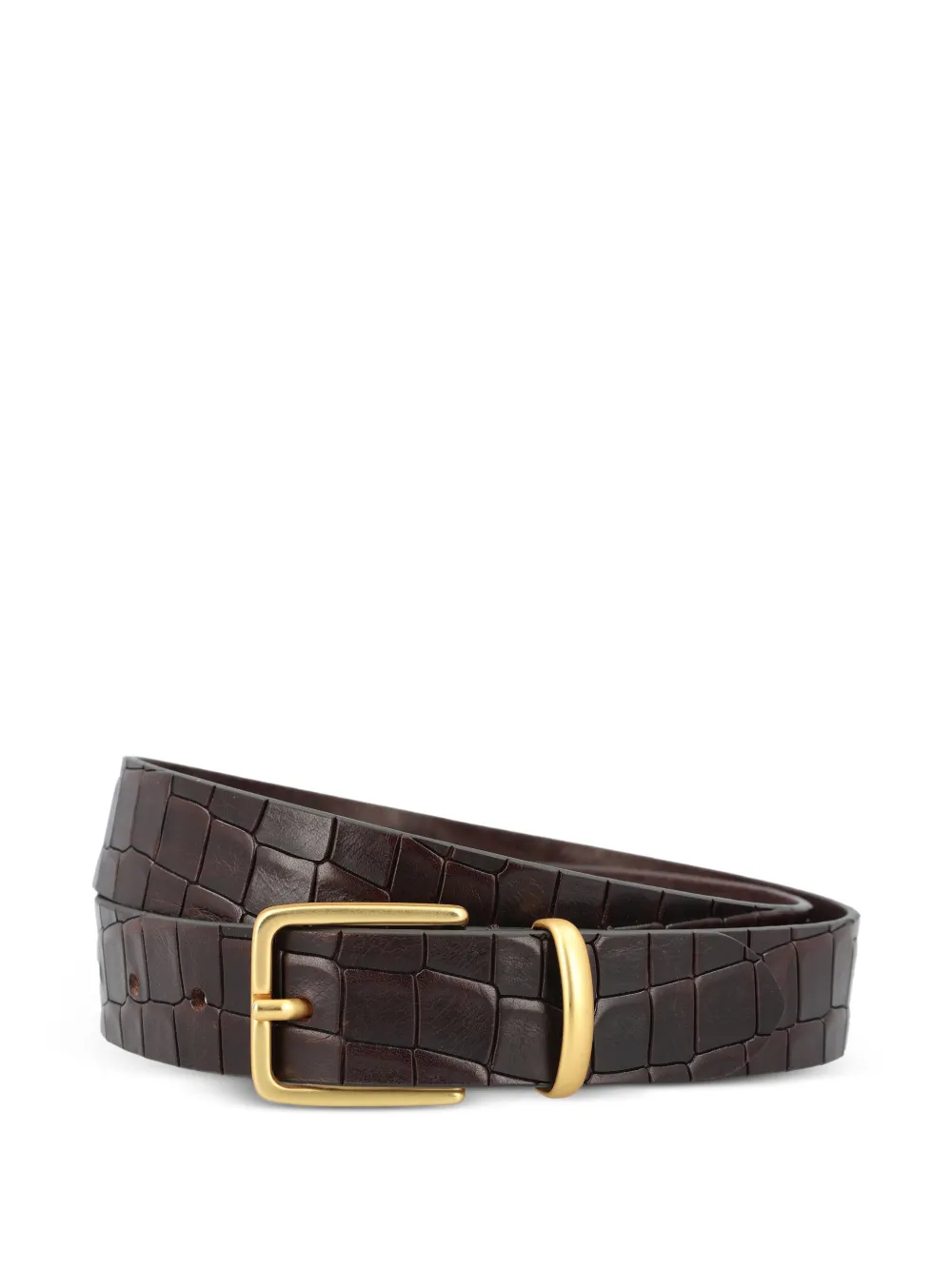 Tagliatore crocodile-effect buckle belt - Marrone