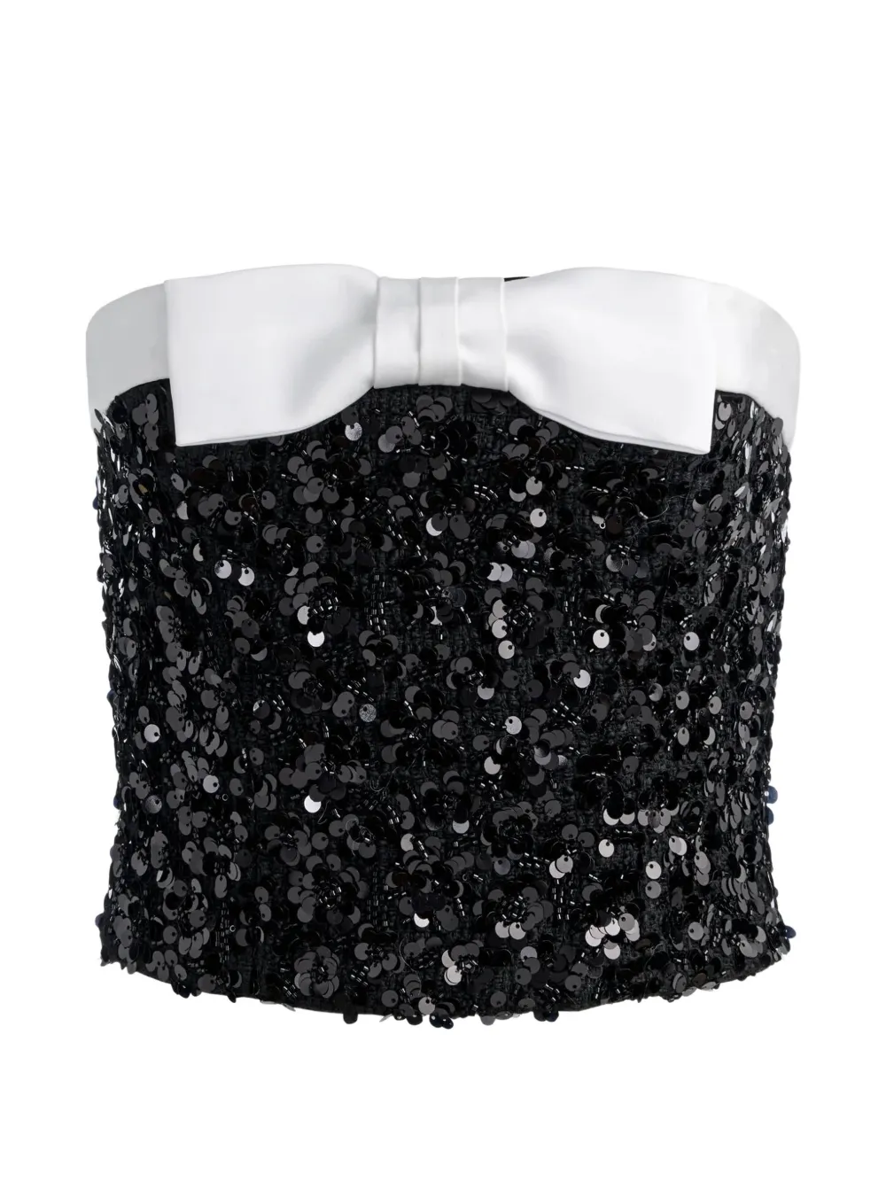 alice + olivia Katya embellished bow-detail top - Nero