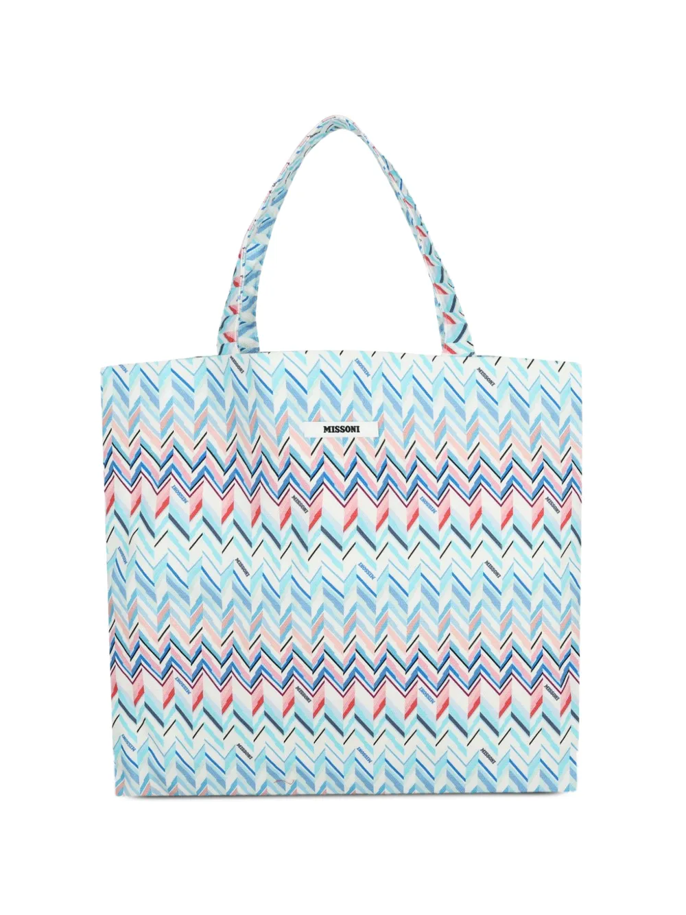 Missoni Kids zigzag handle tote - Blu