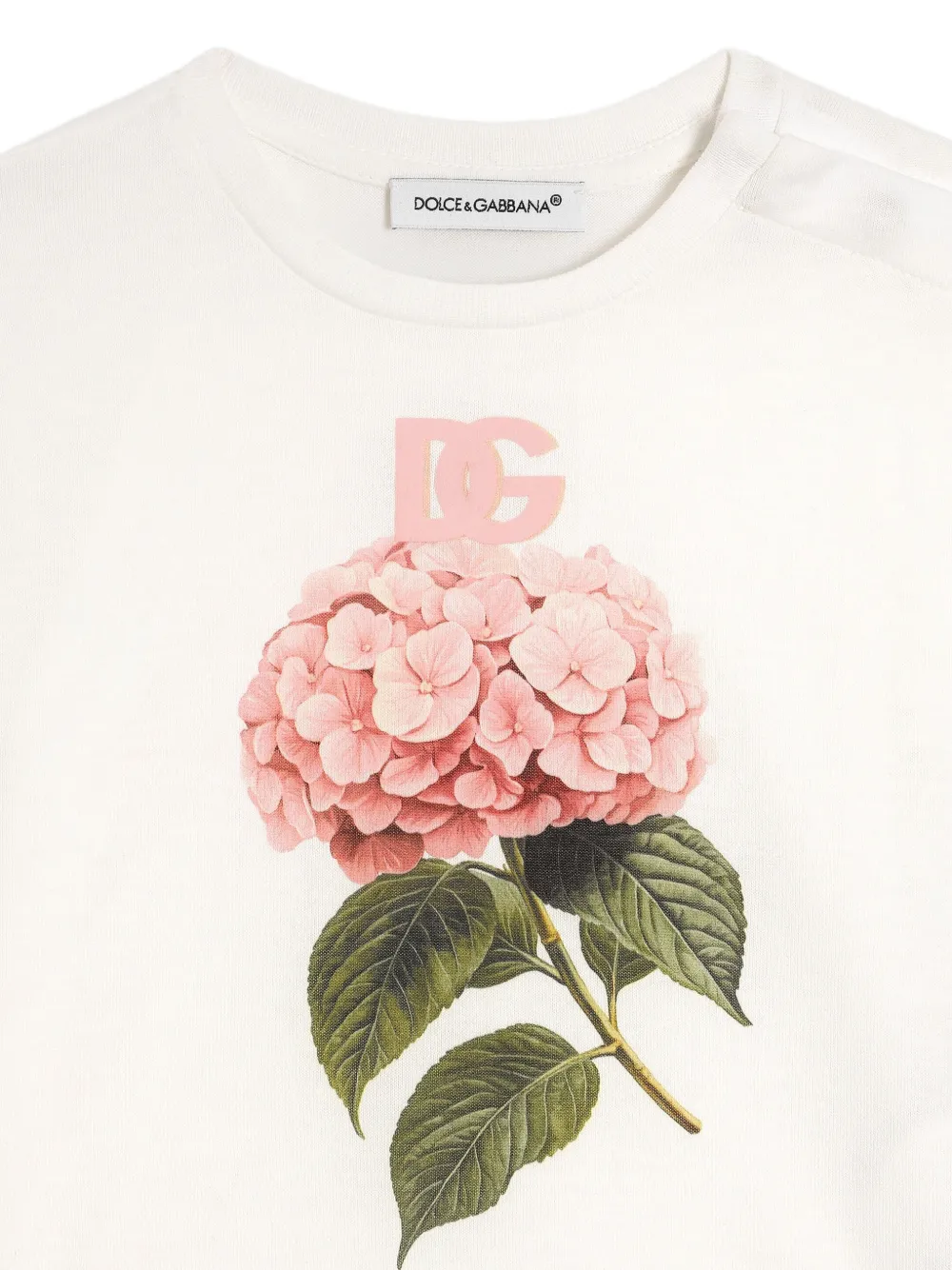 Dolce & Gabbana Kids T-shirt met bloemenprint Wit