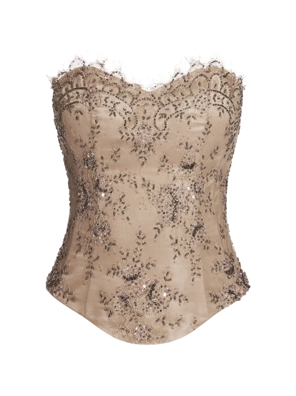 ALEXIA & ANTONIA lace sweetheart-neck corset - Toni neutri