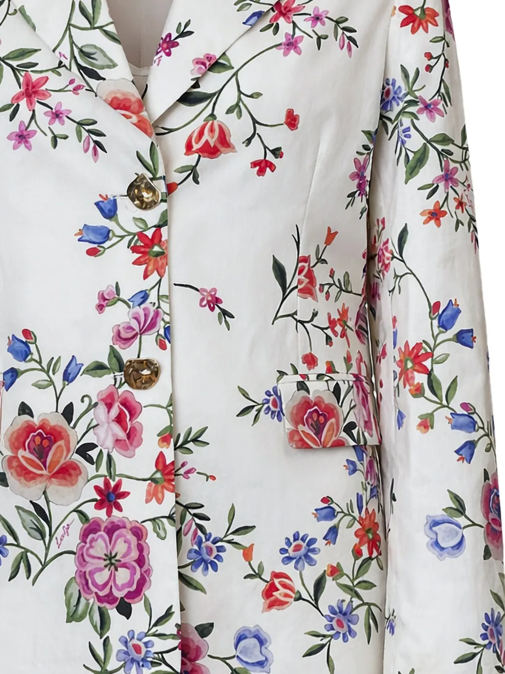 LIU JO Blazer met bloemenprint en knopen Wit