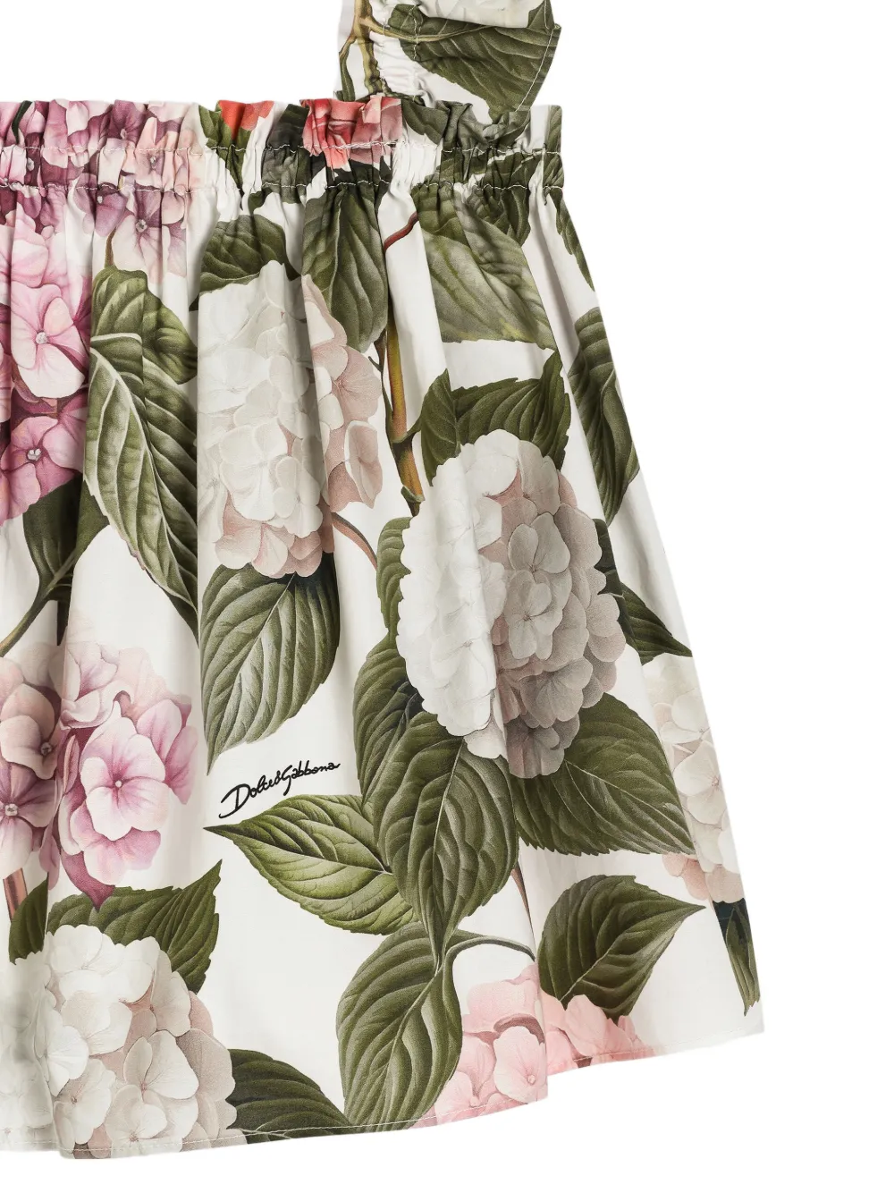 Dolce & Gabbana Kids Top met bloemenprint en ruches Wit