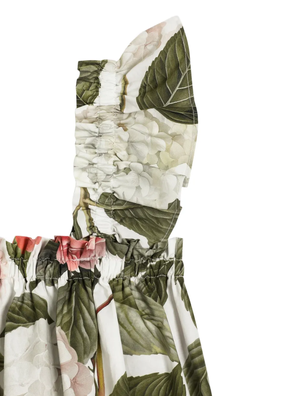 Dolce & Gabbana Kids Top met bloemenprint en ruches Wit