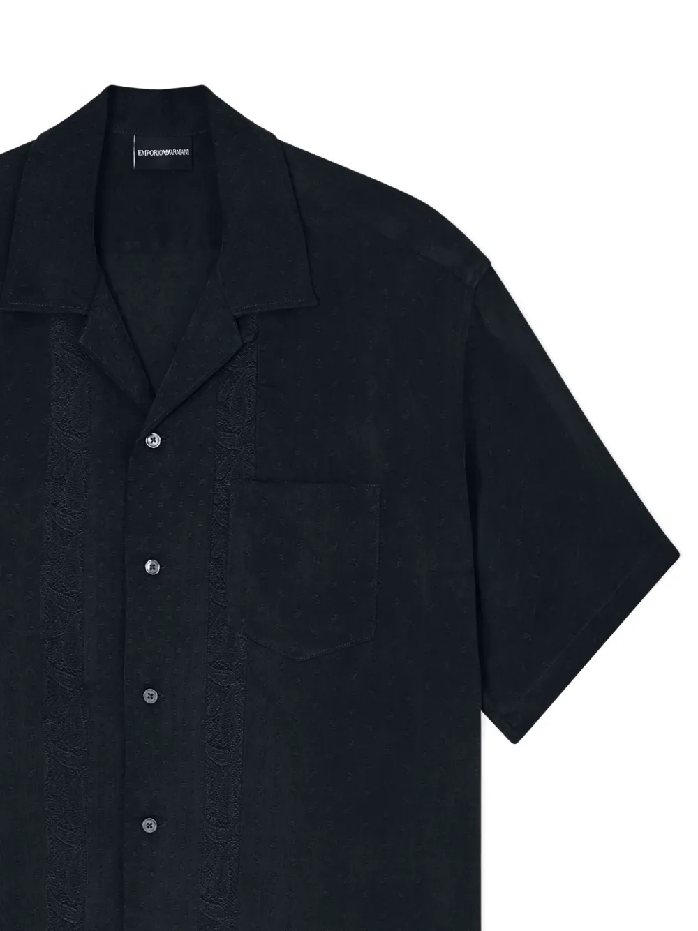 Emporio Armani Overhemd met paisley-print en borstzak Zwart