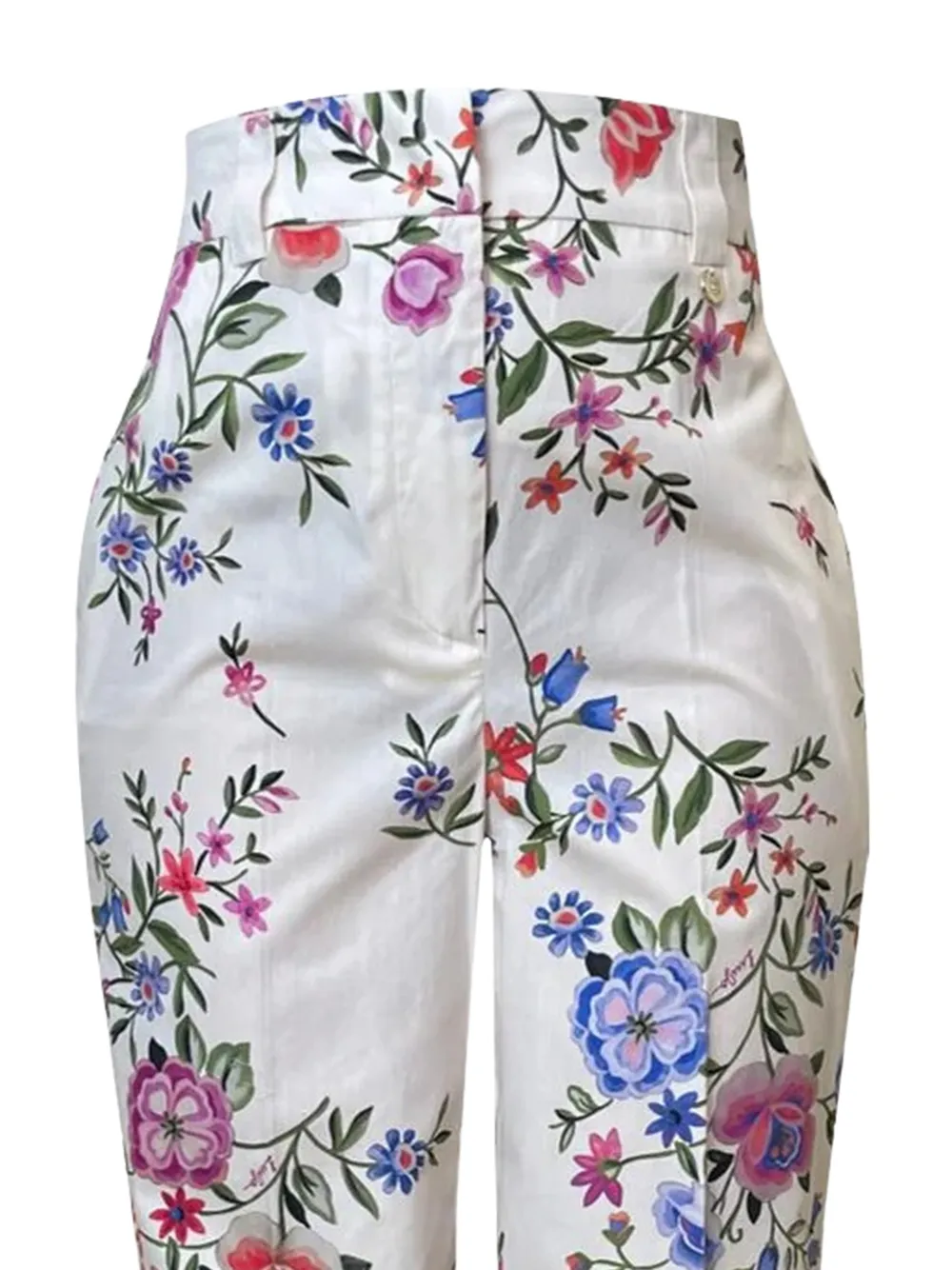 LIU JO Broek met bloemenprint Wit
