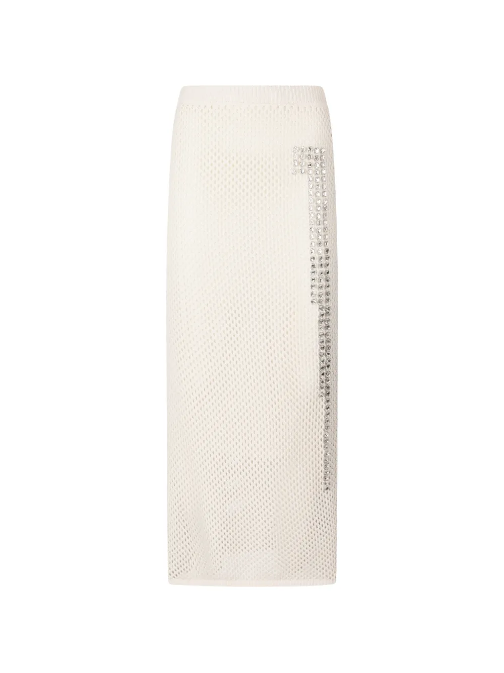 LIU JO mesh jewel-embellished midi skirt - Bianco