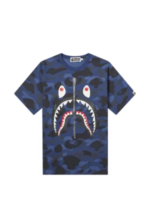 A BATHING APE® Japanese Art Camo College Tシャツ | ブルー