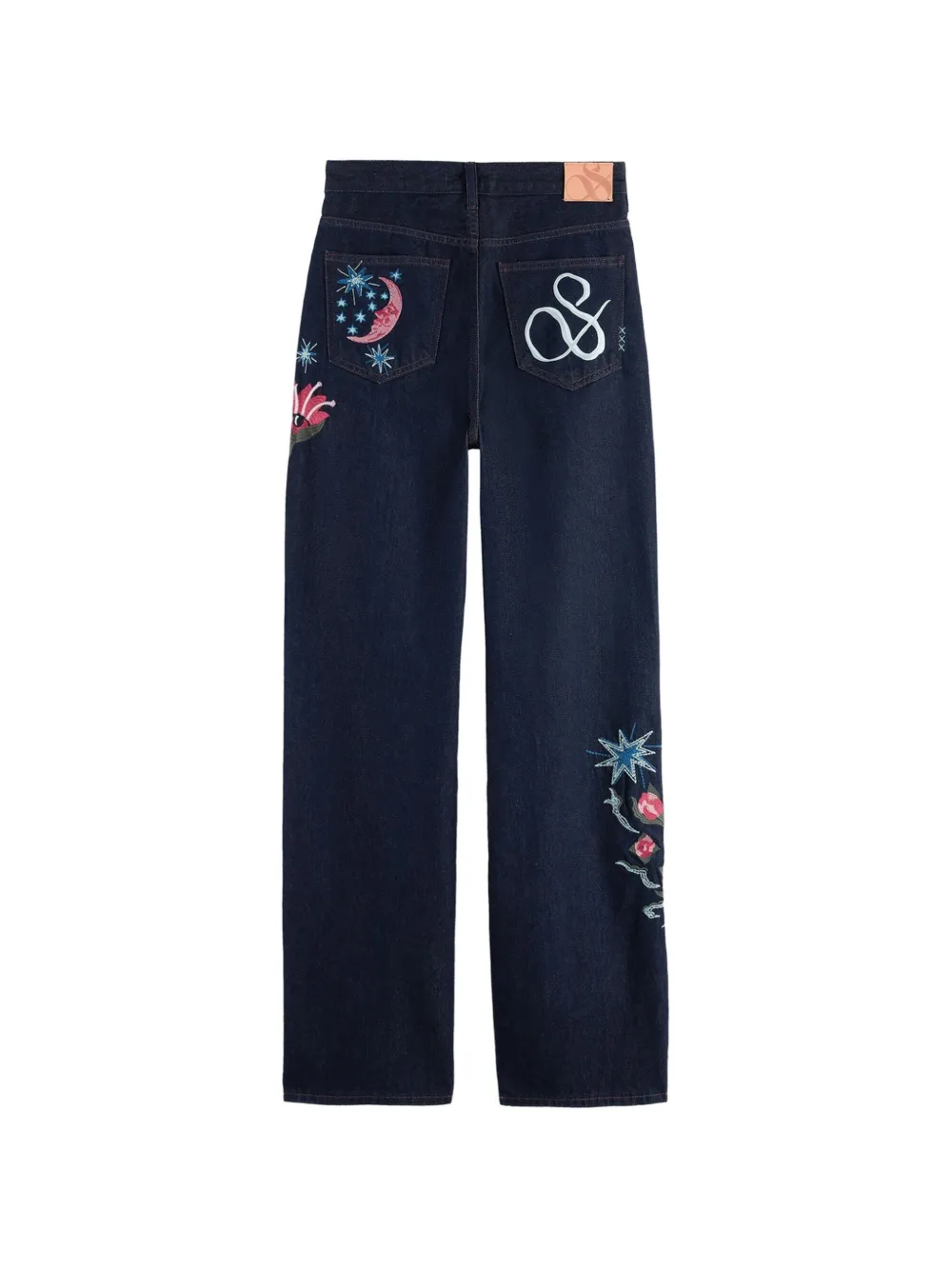  Scotch & Soda Vaqueros Con Bordado Floral - Azul 