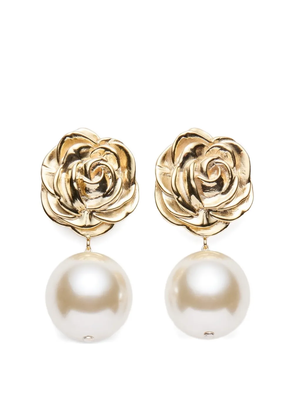 Magda Butrym rose-detail drop earrings - Gold
