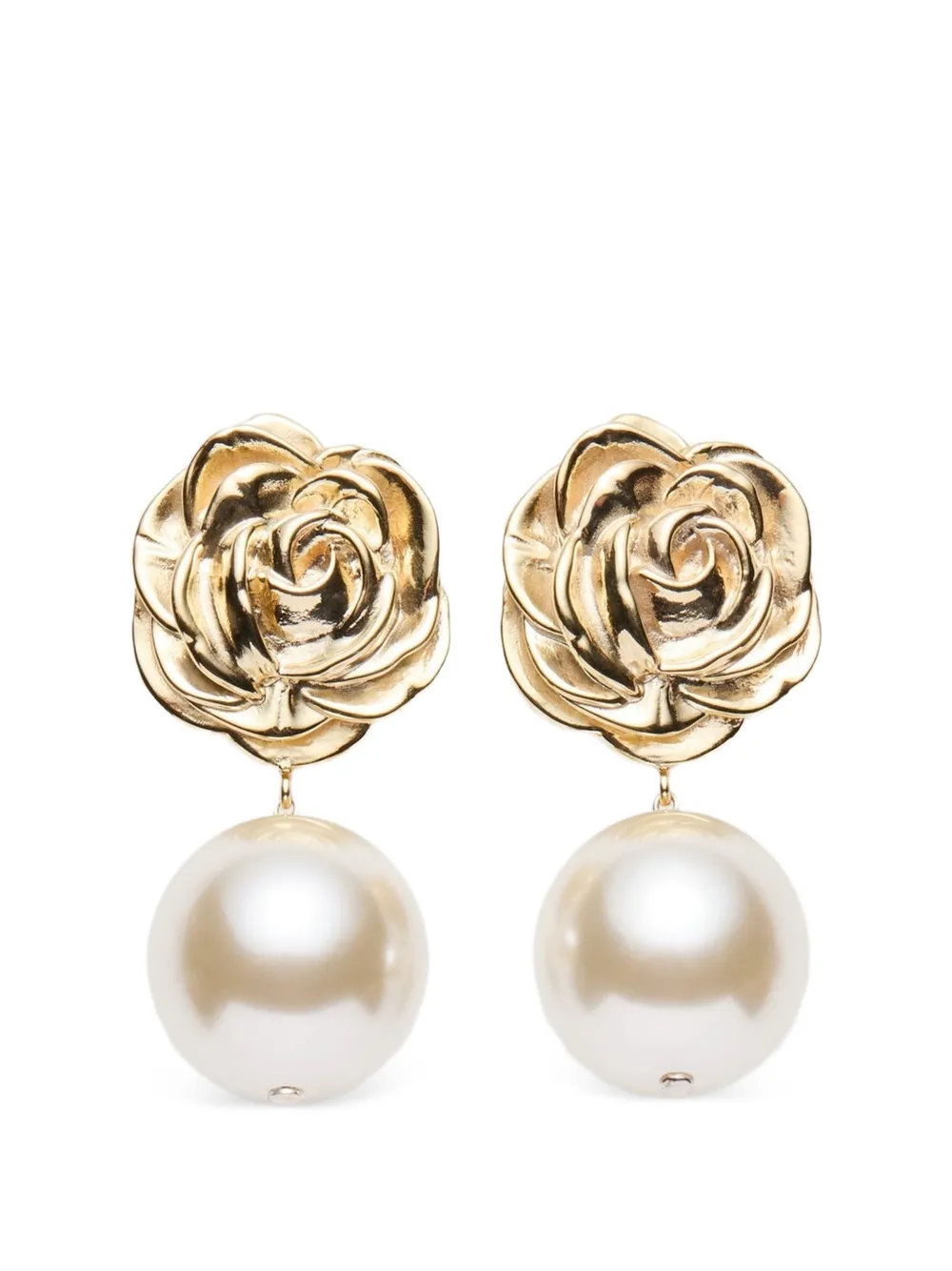Magda Butrym rose-detail drop earrings - Oro