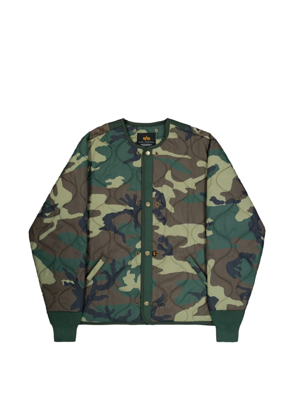 Alpha Industries 카무플라주 퀼팅 재킷 | 그린 | Image 1