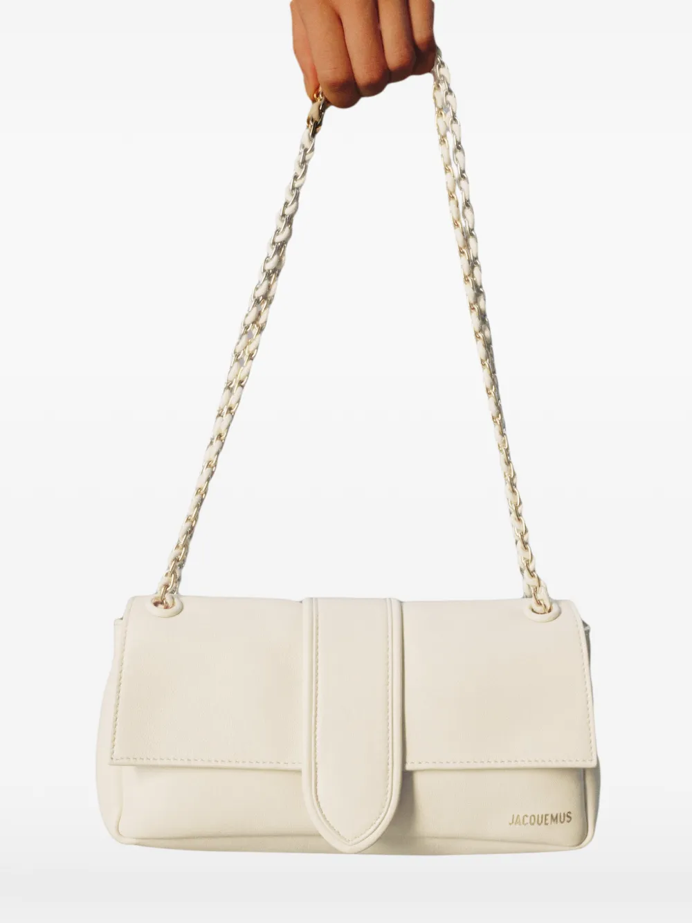 Jacquemus Le Bambino Chaîne leren schoudertas Beige