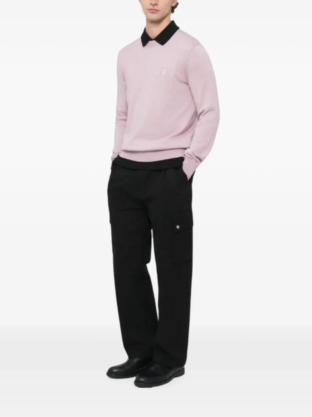 BOSS Sweater met logopatch Roze