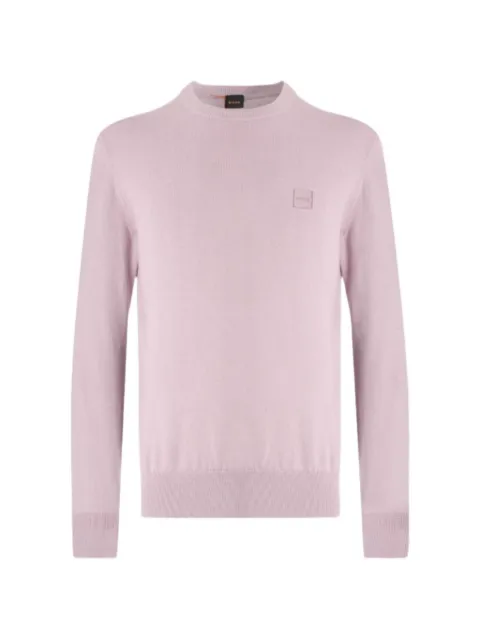 BOSS logo-patch crew-neck sweater