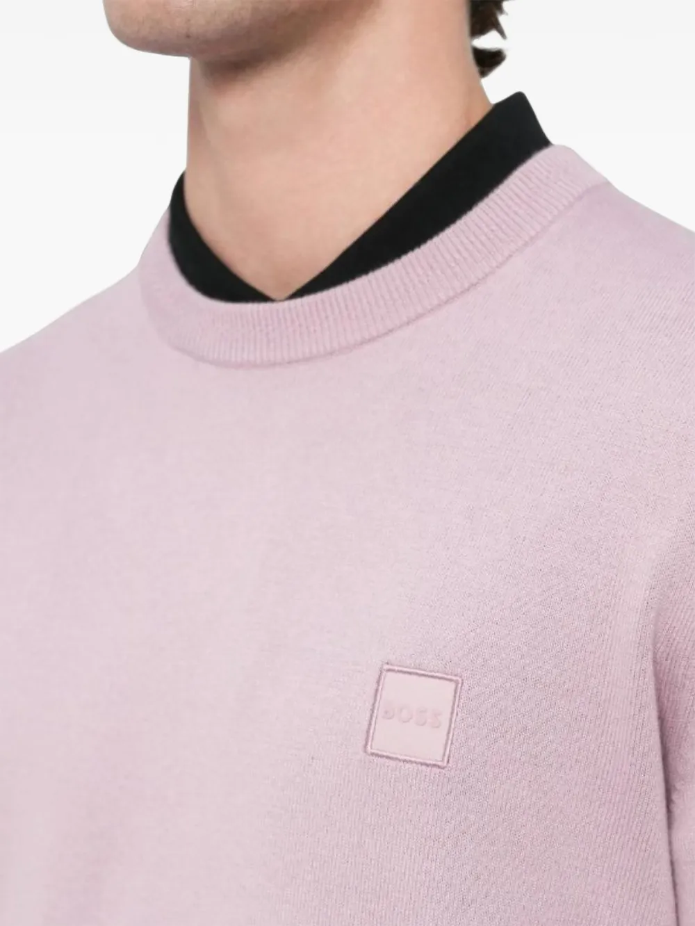 BOSS Sweater met logopatch Roze