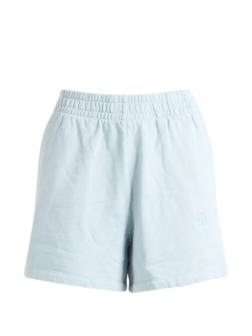 ANINE BING elasticated logo shorts - Blu