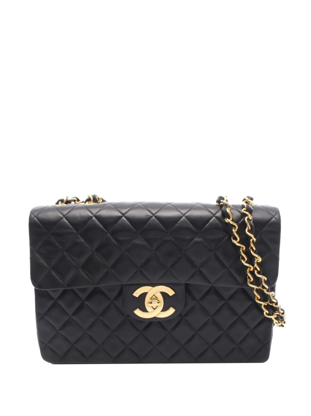 CHANEL Pre-Owned 1994-1996 Jumbo XL Classic Lambskin Single Flap shoulder bag - Nero