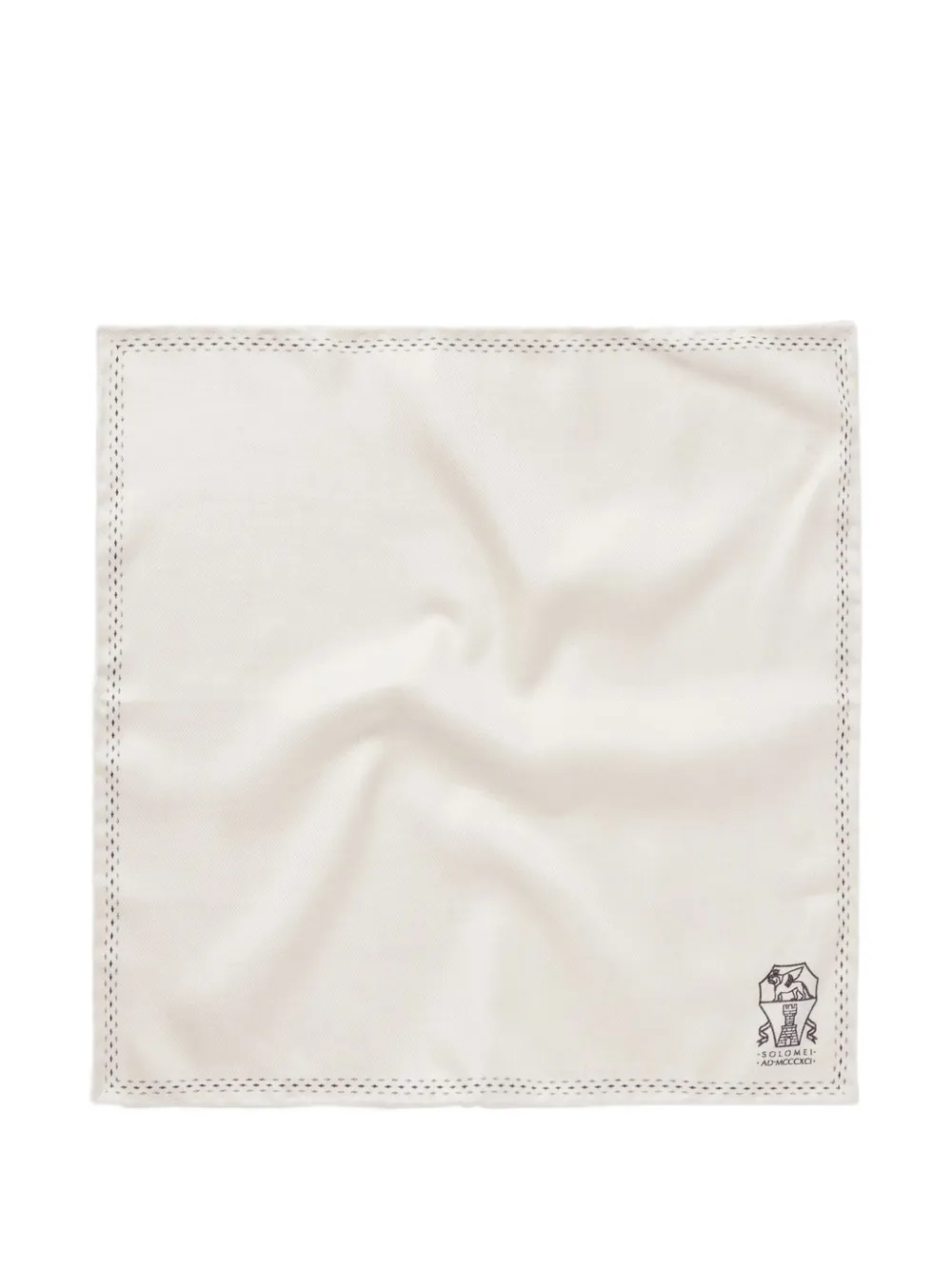 Brunello Cucinelli logo-print pocket square - Toni neutri
