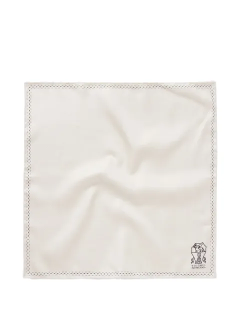 Brunello Cucinelli logo-print pocket square