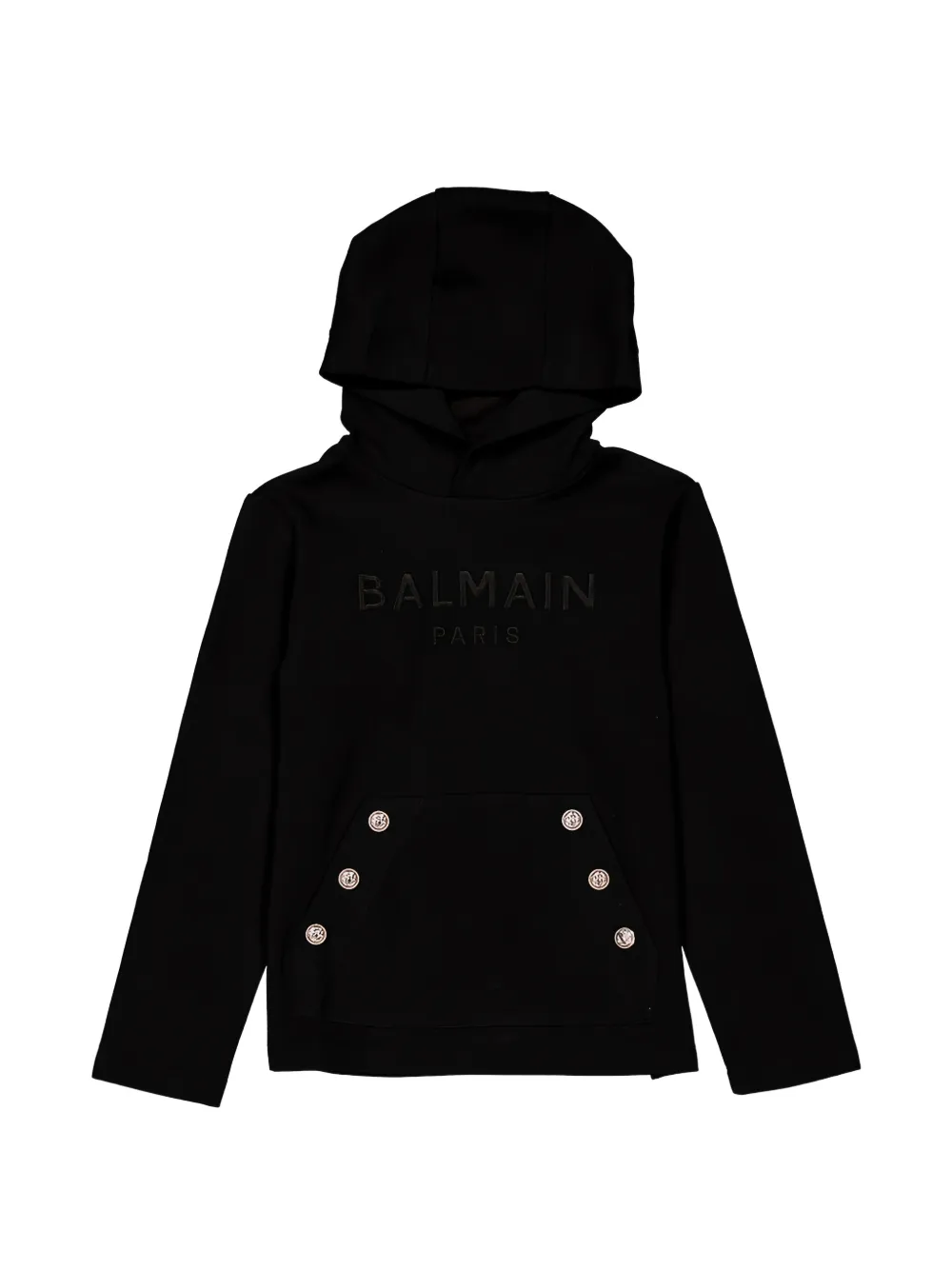 Balmain Kids logo-embroidered hoodie - Schwarz