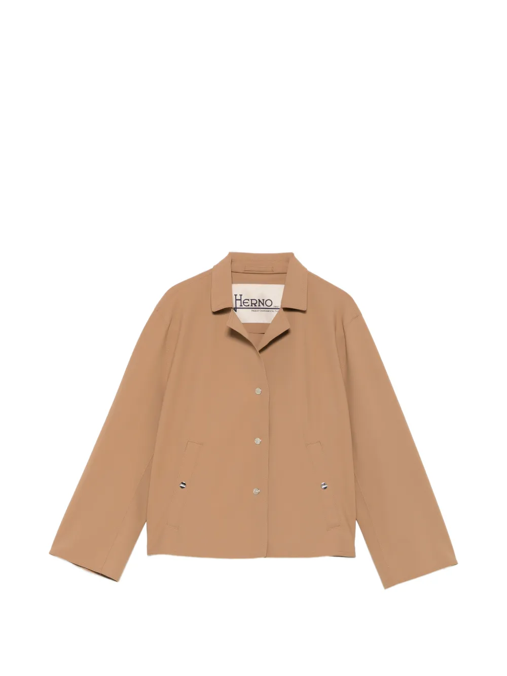 Herno press-stud-fastening spread-collar jacket - Marrone