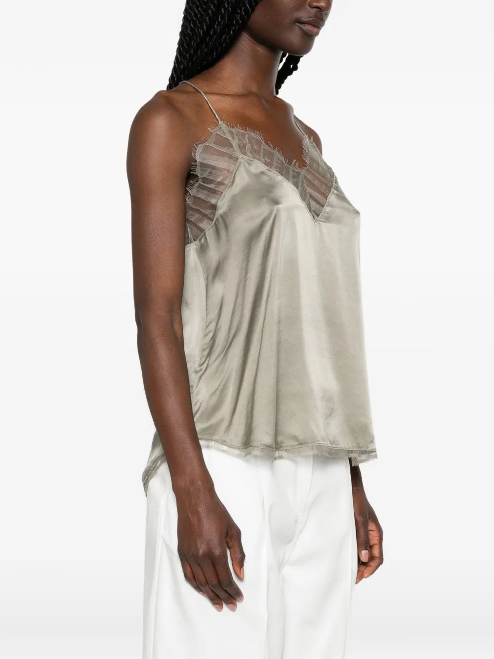 Iro Lace-trim Top In Gray