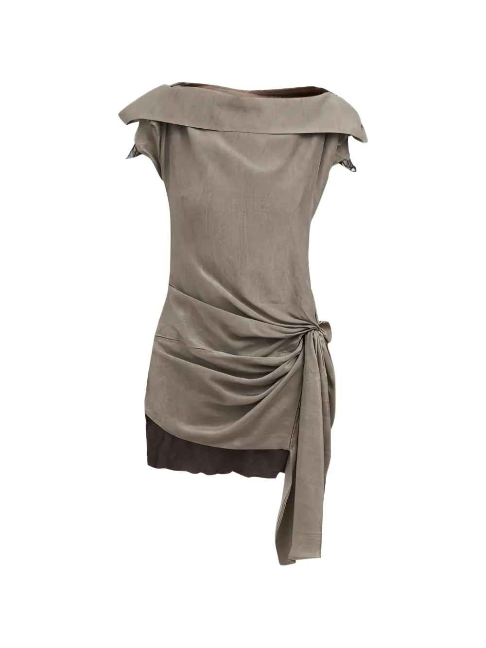 YEHUAFAN Gedrapeerde top met geknoopt detail Grijs
