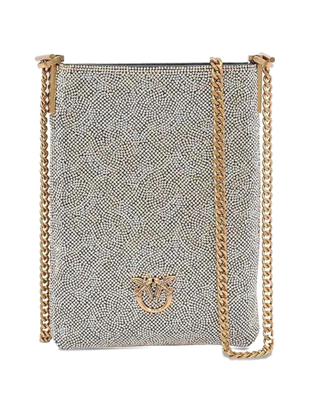 PINKO Strass rhinestone phone holder - Argento